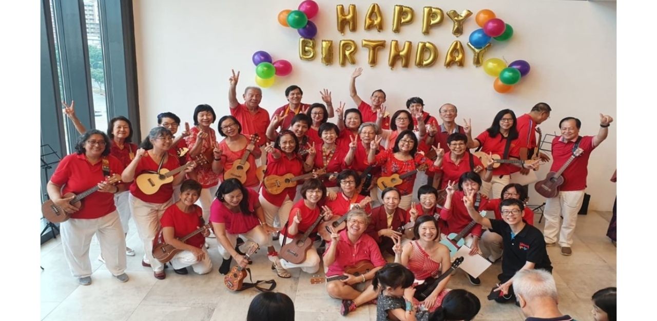 The Tampines Uke Jammers at the second anniversary, 2019