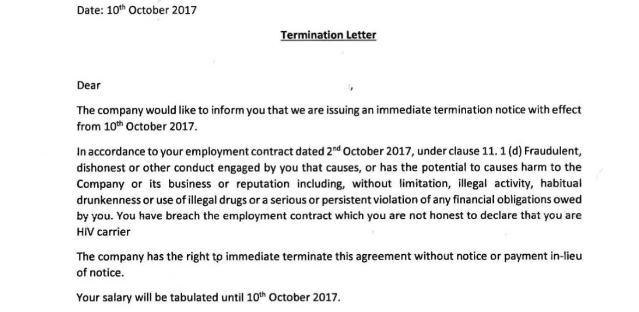 ND series Adrian Tyler's termination letter 