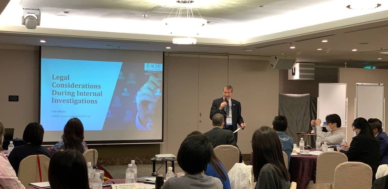 Unusual careers David C. Rule at an event for the Association of Certified Fraud Examiners Singapore Chapter
